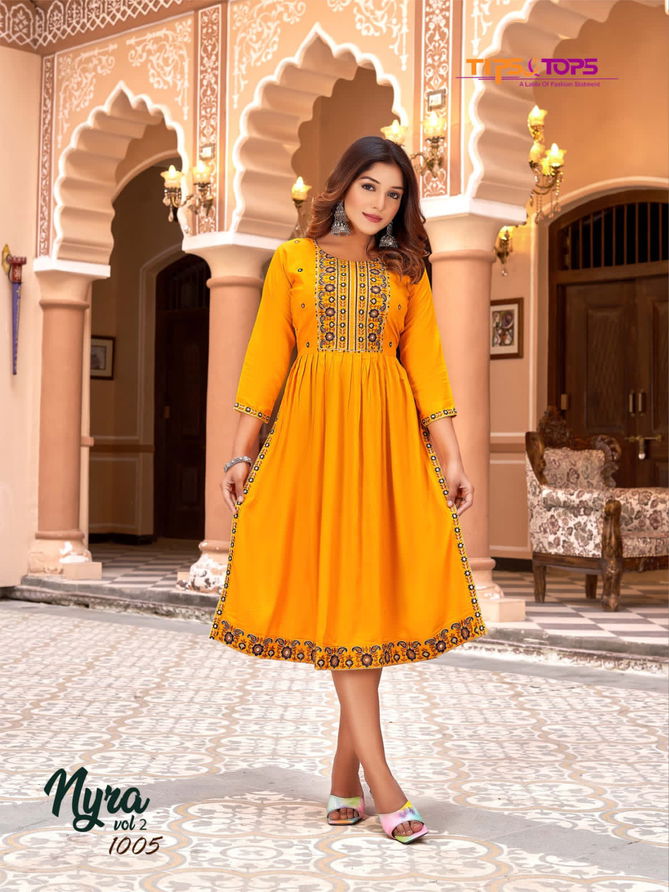 NYRA Vol 02 Tips & Tops Regular Wear Wholesale Designer Kurtis Catalog